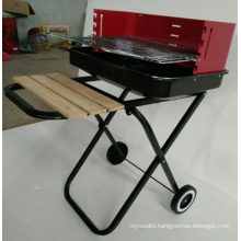 Outdoor Foldable Charcoal Barbecue Grill Oven with Wheels